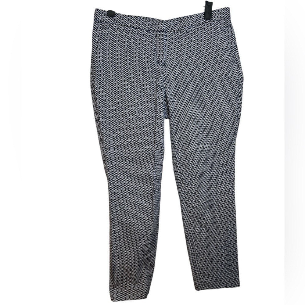Willi Smith Black and Blue Patterned Ankle Trousers